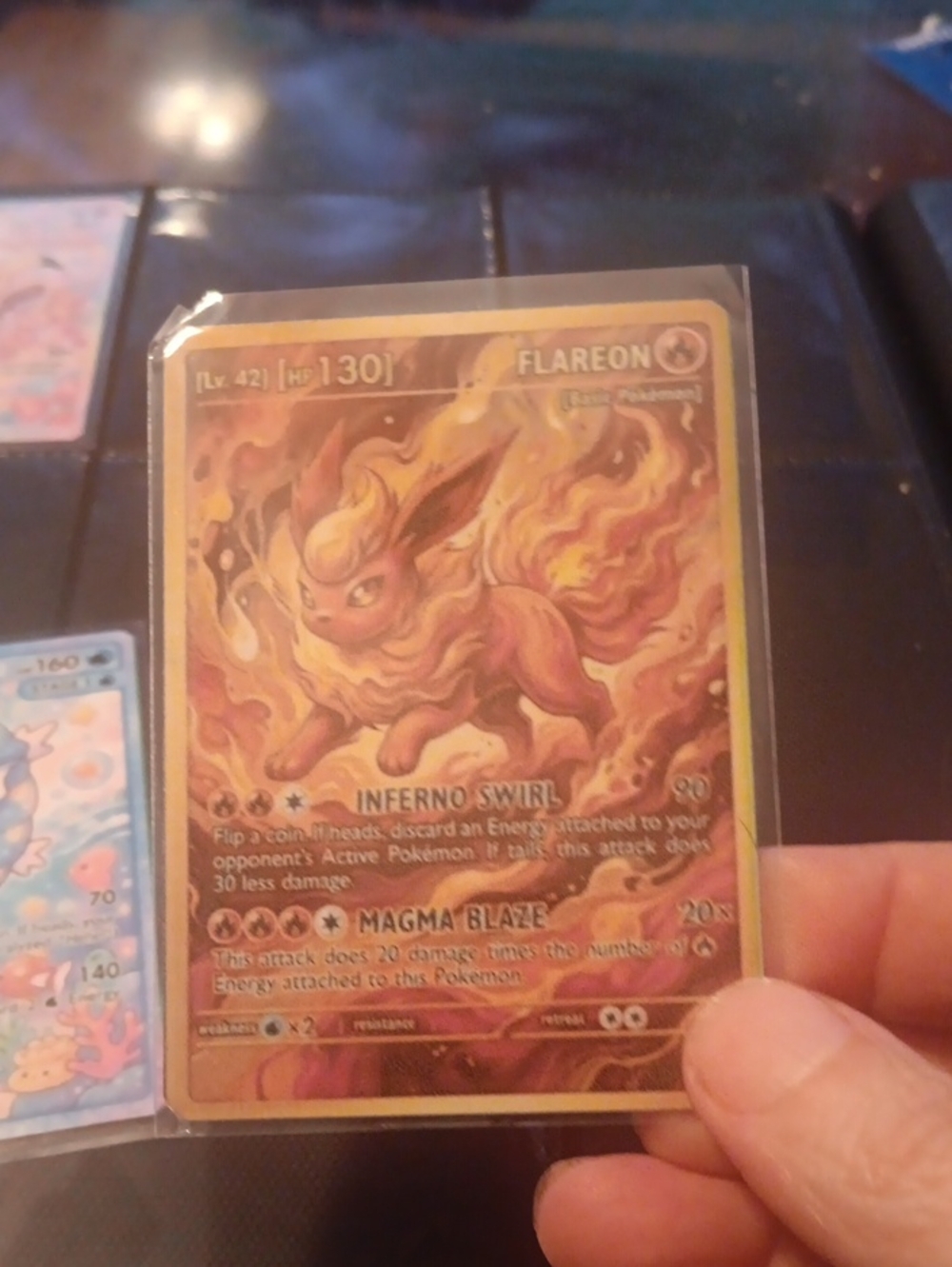 Flareon Holofoil Trading Card - Orange/Gold